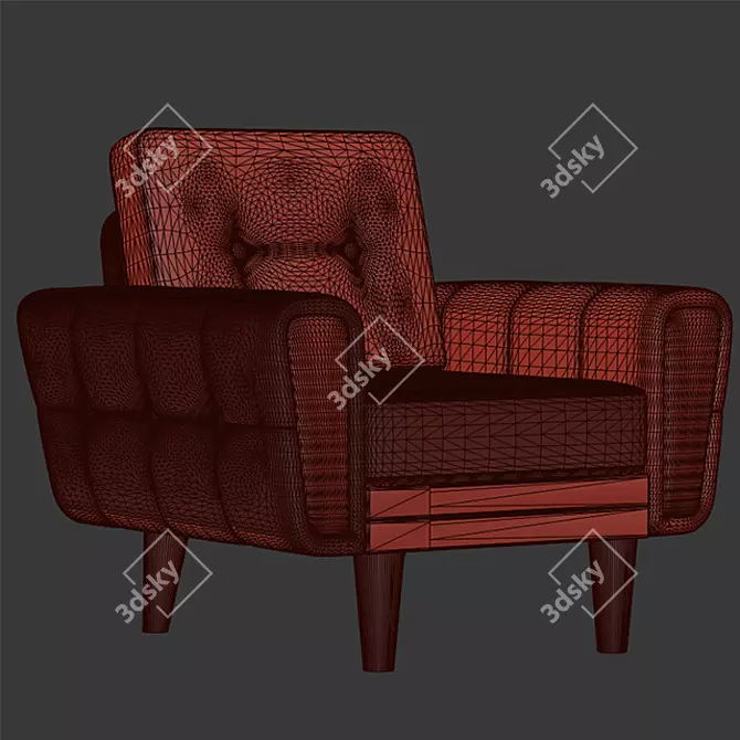 Modern Comfort: Harvey Armchair 3D model image 2