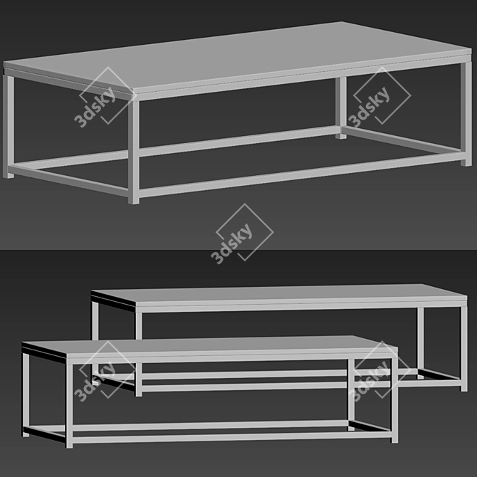Marble Coffee Table: Smart & Stylish 3D model image 3