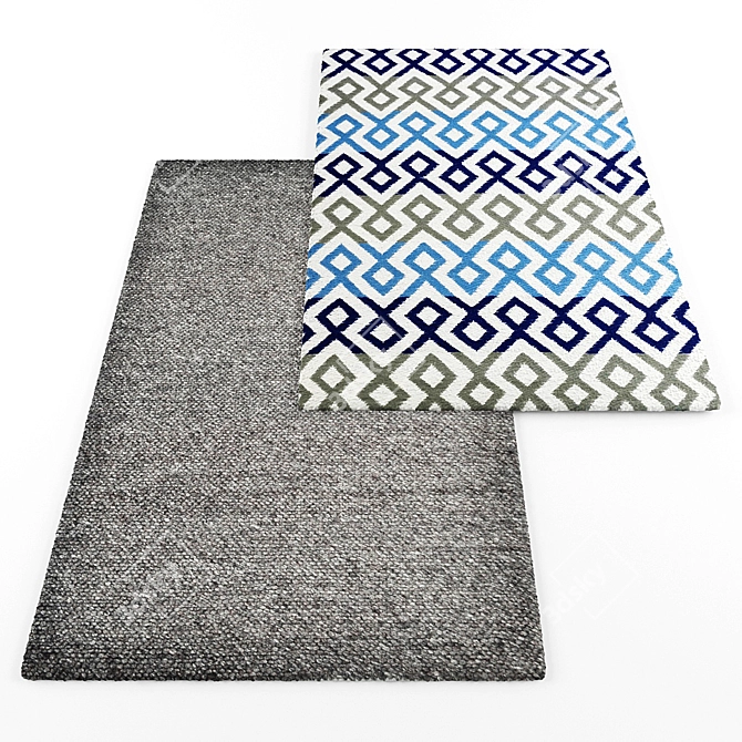 Modern Style Rug Set with 5 Extra Textures 3D model image 2