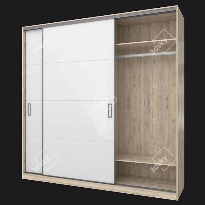 Modus MS163 Sliding Wardrobe: Narrow Profile, Elegant Design 3D model image 3