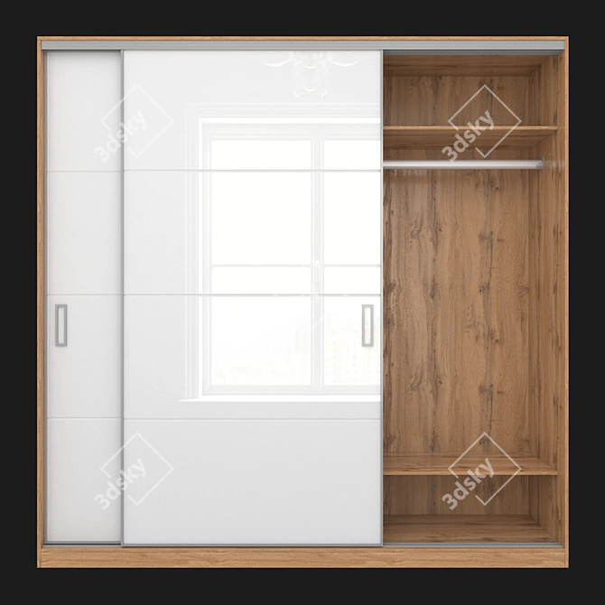 Modus MS163 Sliding Wardrobe: Narrow Profile, Elegant Design 3D model image 8