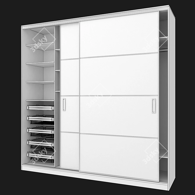 Modus MS163 Sliding Wardrobe: Narrow Profile, Elegant Design 3D model image 10