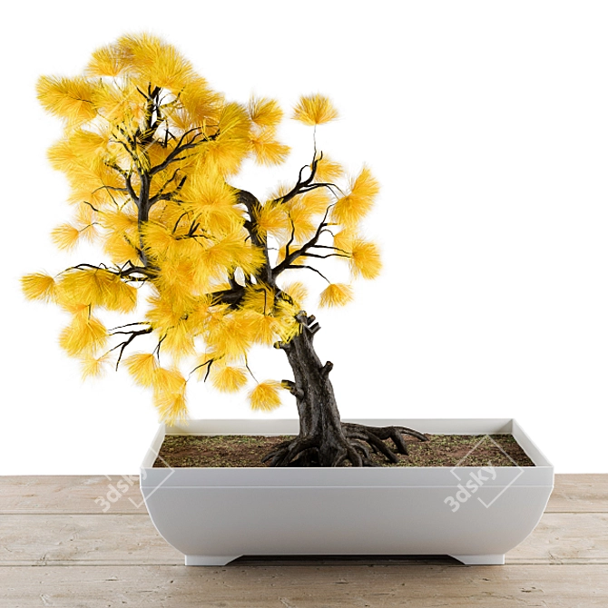 Vibrant Rainbow Bonsai Tree 3D model image 3