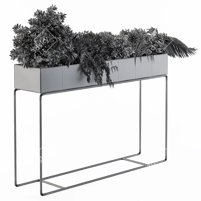 Stylish Black Box Plant Stand 3D model image 3