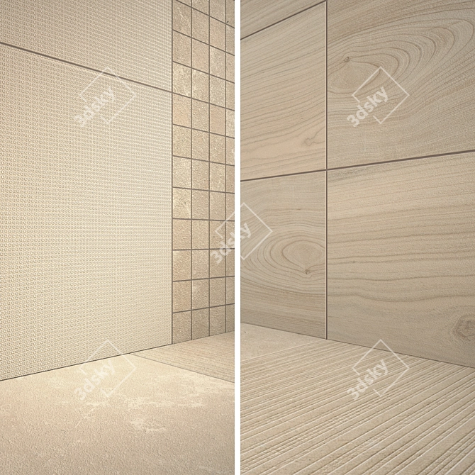 Italon Biege Stone Mosaic & Tile Set 3D model image 3