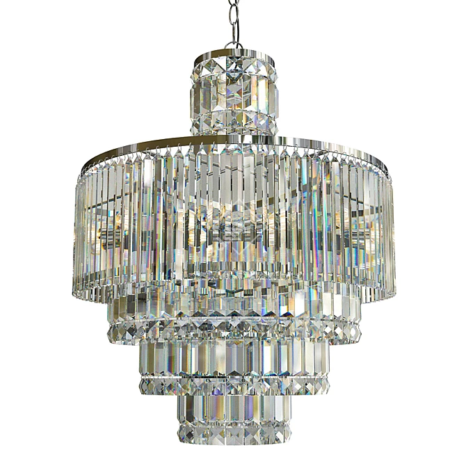 Elegant Rossborough Crystal Chandelier 3D model image 1