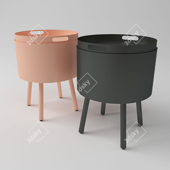 Coubadi Bedside Table - Stylish & Functional 3D model image 1