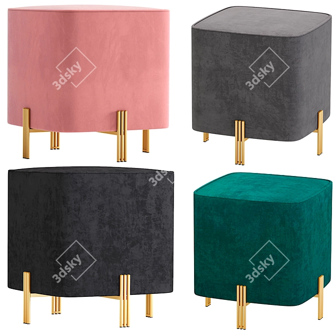 Elegant Burnett Stool: Stylish Seating Solution 3D model image 1