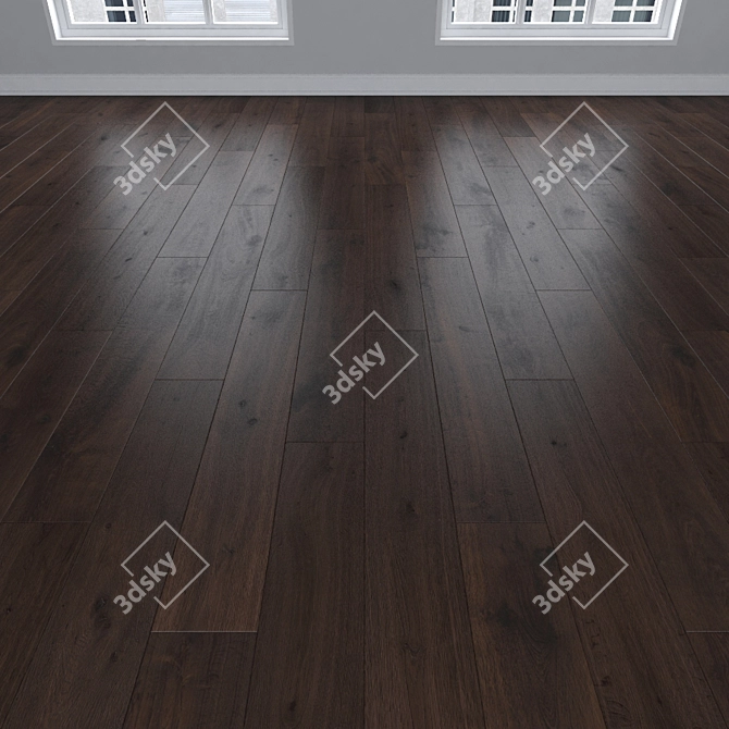 Dark Oak Parquet: Herringbone, Linear, Chevron 3D model image 2