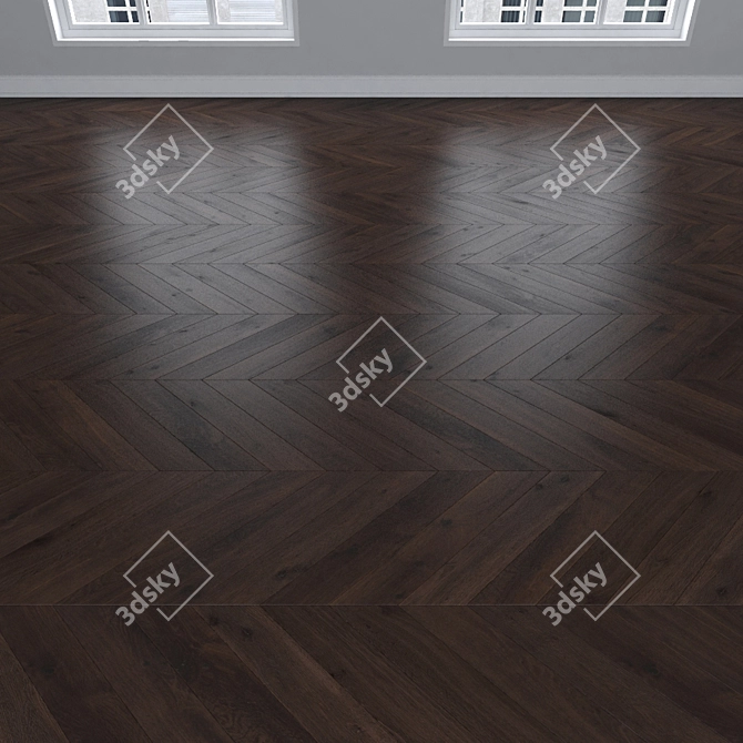 Dark Oak Parquet: Herringbone, Linear, Chevron 3D model image 4