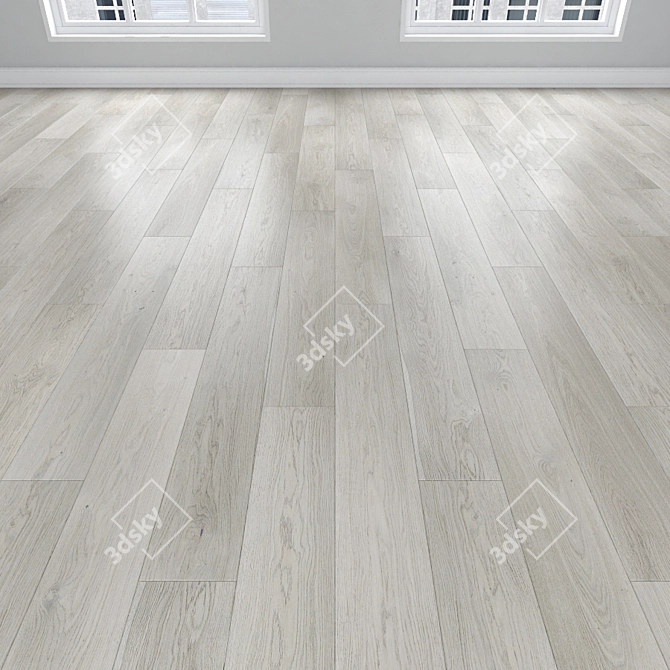 Title: Light Oak Parquet - Herringbone, Linear, Chevron 3D model image 2