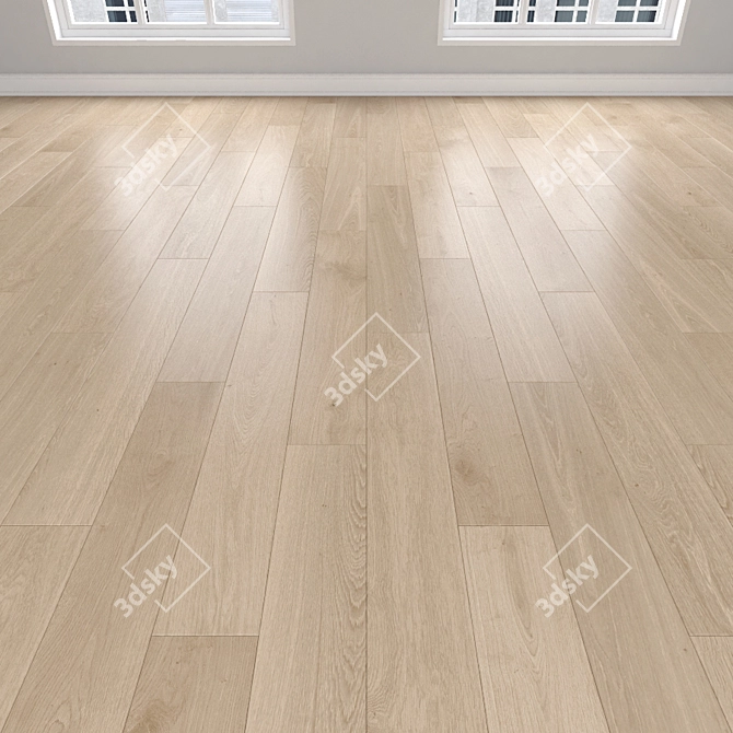 Cream Oak Parquet: Herringbone, Linear & Chevron 3D model image 2