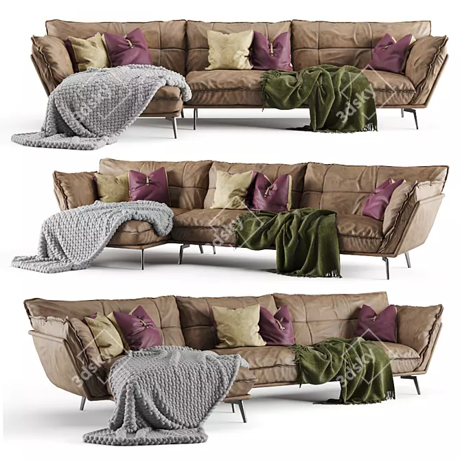 Plush Knit Pillow Sofa 3D model image 1