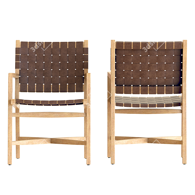 Luxurious Leather Arm Chair: Crate & Barrel Taj 3D model image 4