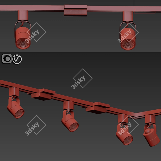 SleekLED Meshback Track Lights 3D model image 2