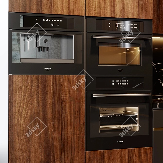 Modern Kitchen with Full Range of Appliances 3D model image 3