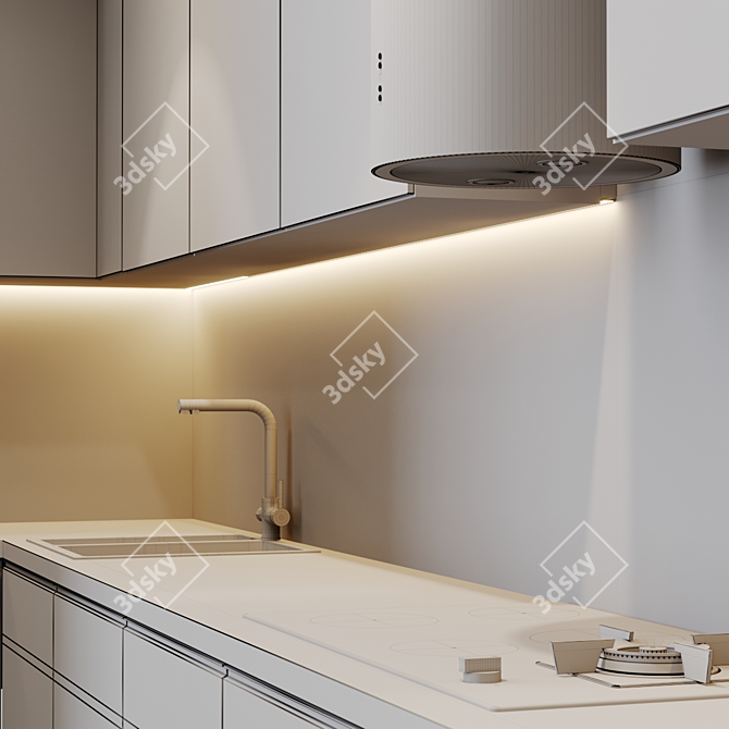 Modern Kitchen with Full Range of Appliances 3D model image 4