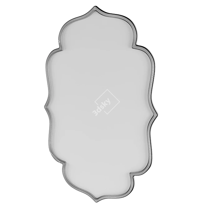 Luxurious Golden Classic Steel Mirror 3D model image 2