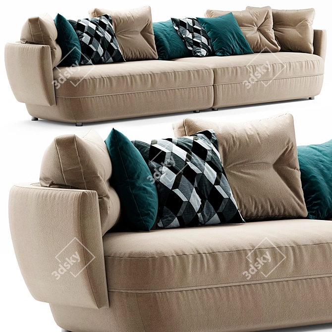 Ligne Roset Ipanema: Sleek Designer Sofa 3D model image 1