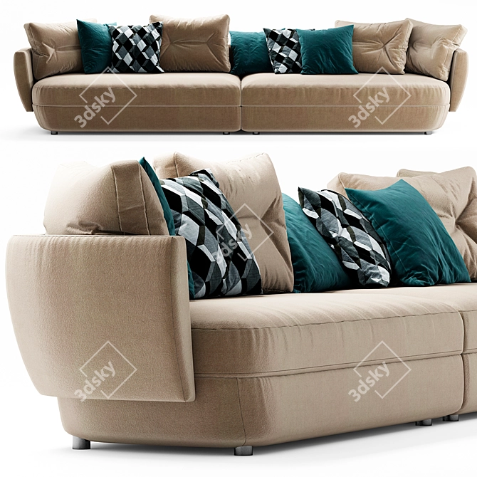 Ligne Roset Ipanema: Sleek Designer Sofa 3D model image 2