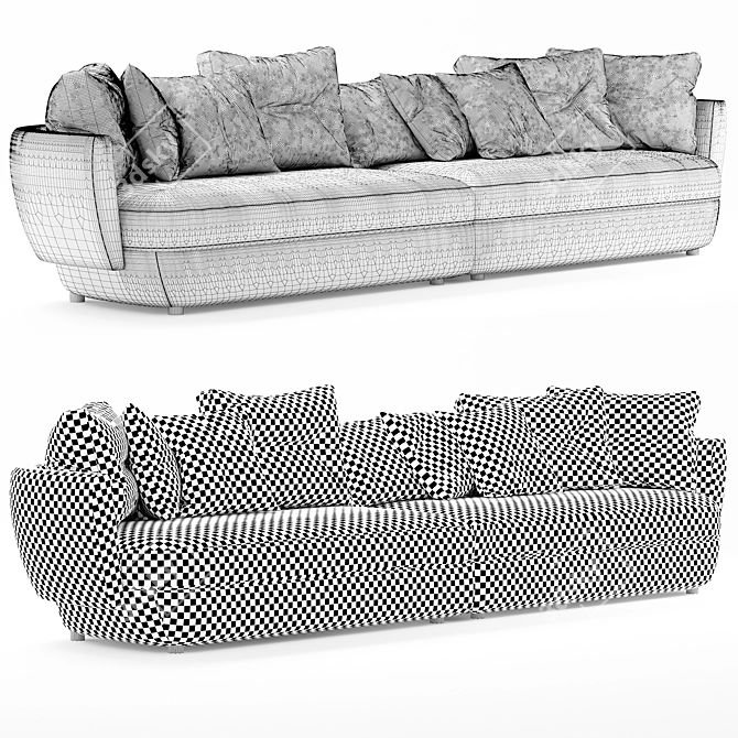 Ligne Roset Ipanema: Sleek Designer Sofa 3D model image 5