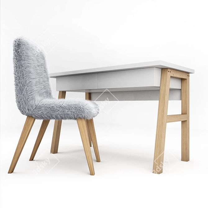 Classic M1 Children's Desk by Ellipse - Stylish and Functional 3D model image 2