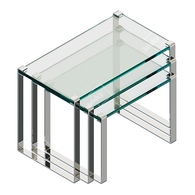 DRAENERT Klassik 1022: Elegant Steel and Glass Tables 3D model image 5