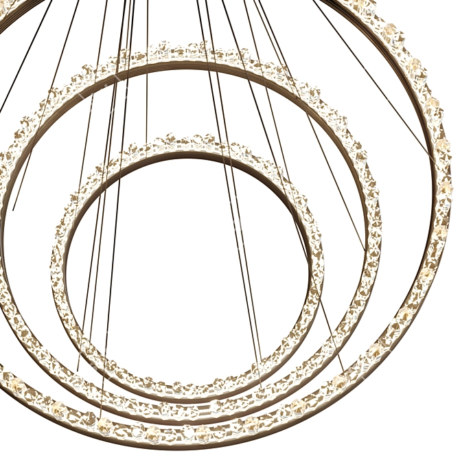 Bronze Finish Crystal Chandelier 3D model image 3