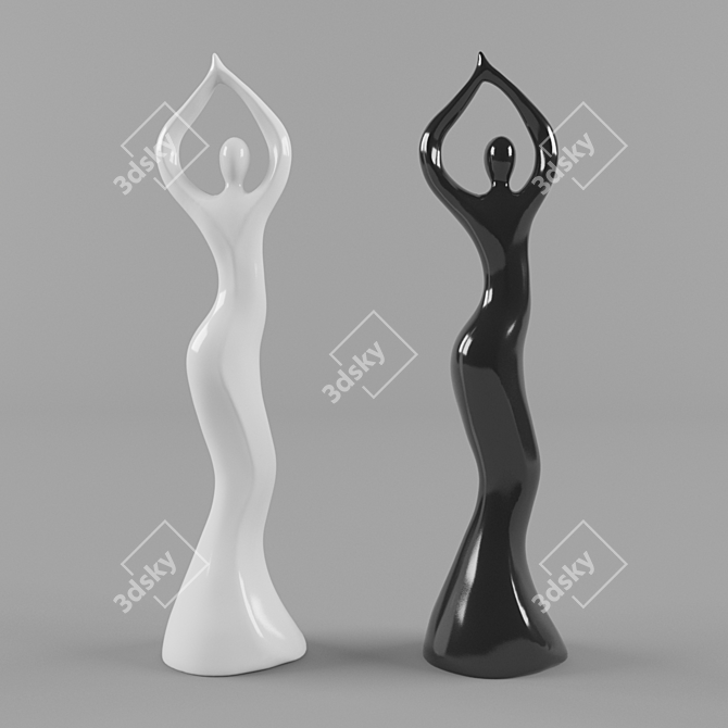 Elegant Ceramic Dancing Woman 3D model image 4
