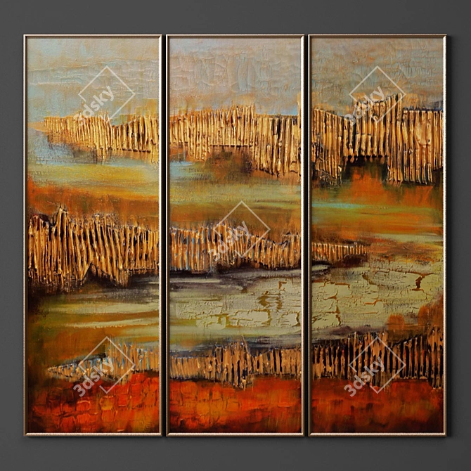 Modern Art Painting Set - 5 Pieces 3D model image 2