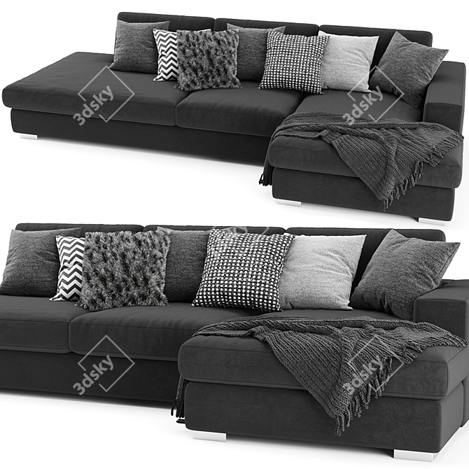 BoConcept Cenova 2 - Modern Chaise Longue Sofa 3D model image 2