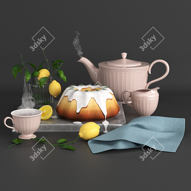 Lemon Bliss Baking Set 3D model image 2