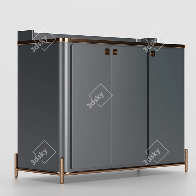 Sleek Taycan Cabinet: Stylish Storage Solution 3D model image 1