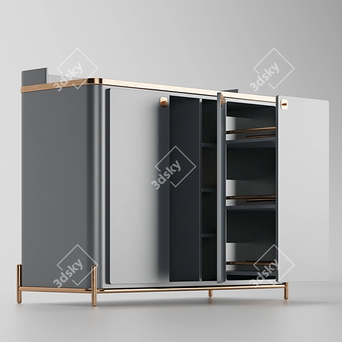 Sleek Taycan Cabinet: Stylish Storage Solution 3D model image 2