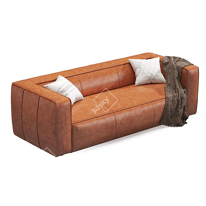 Rawhide Brown Cigar Sofa 3D model image 1