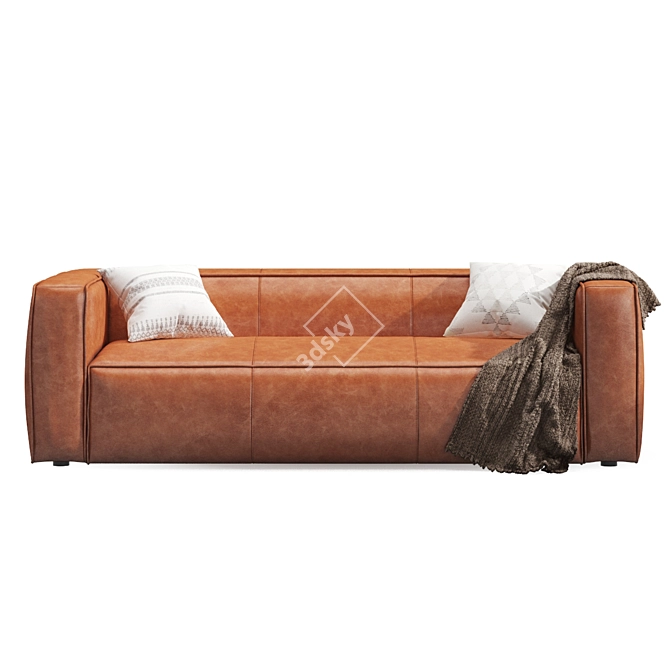 Rawhide Brown Cigar Sofa 3D model image 2