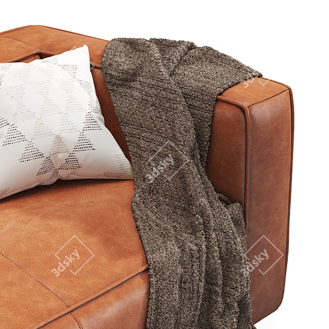 Rawhide Brown Cigar Sofa 3D model image 3