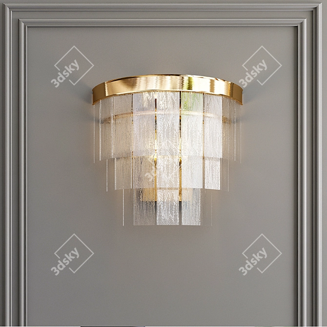 Sleek Glass Panel Light Fixture 3D model image 1