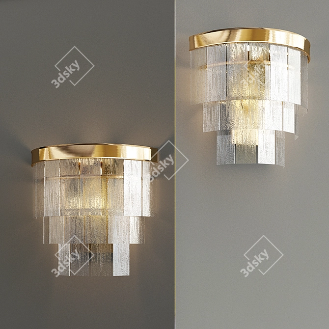 Sleek Glass Panel Light Fixture 3D model image 2