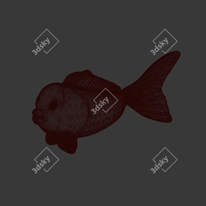 Elegant Glass Fish Figurine 3D model image 3