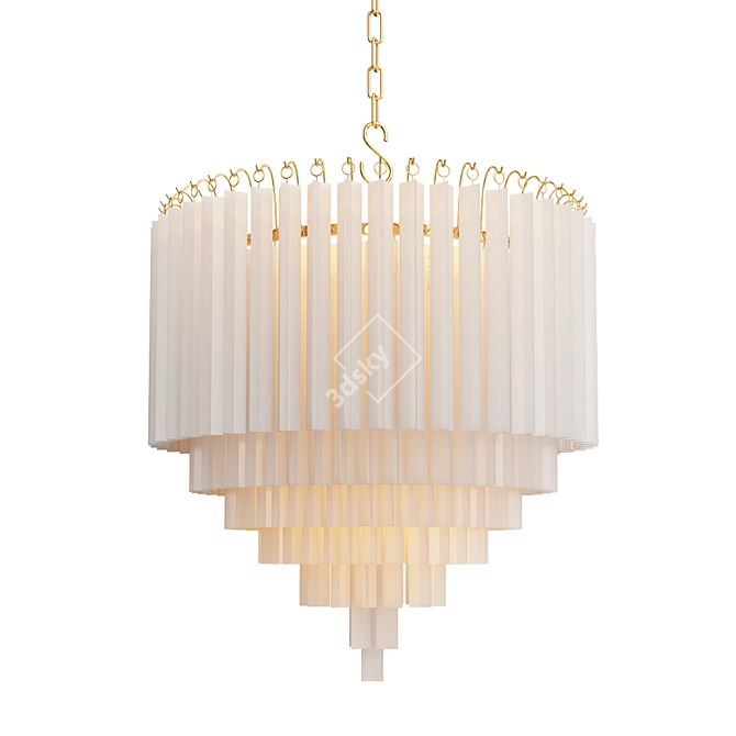 Luminous White Chandelier Collection 3D model image 2