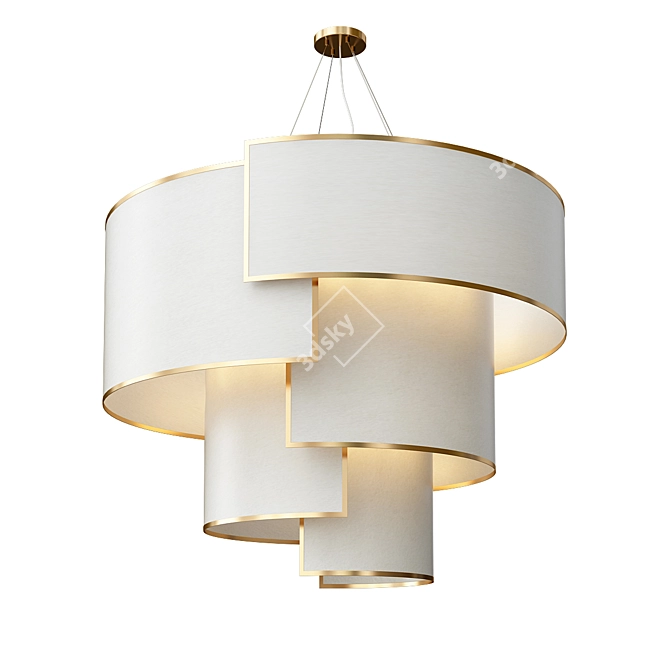 Luminous White Chandelier Collection 3D model image 4