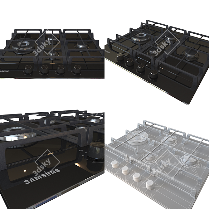 Samsung Kitchen Appliances Bundle 3D model image 2