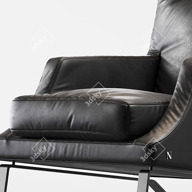 Stylish Leather Armchair 3D model image 4