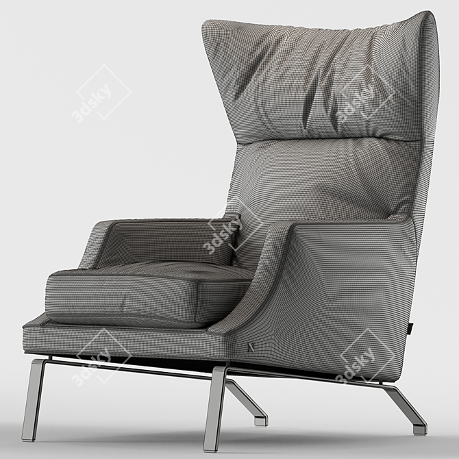 Stylish Leather Armchair 3D model image 5