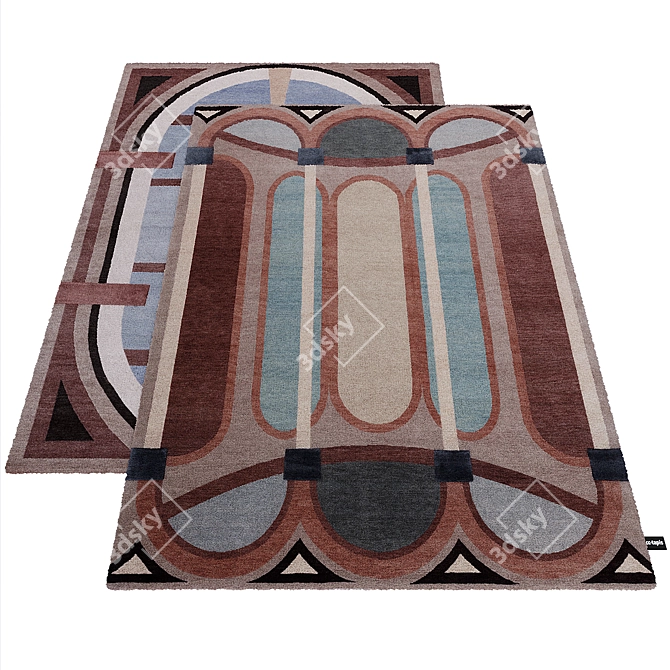 Handcrafted cc-tapis Cinquecento Rugs 3D model image 1