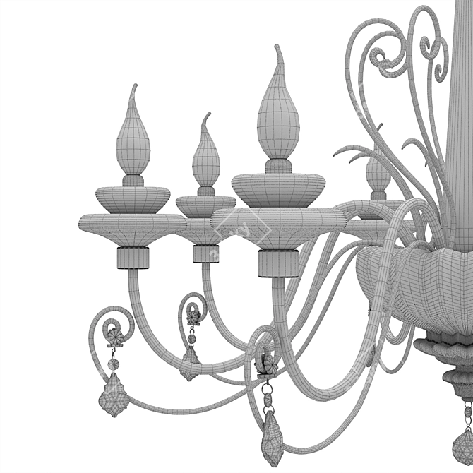 Elegant Corona Chandelier 3D model image 4