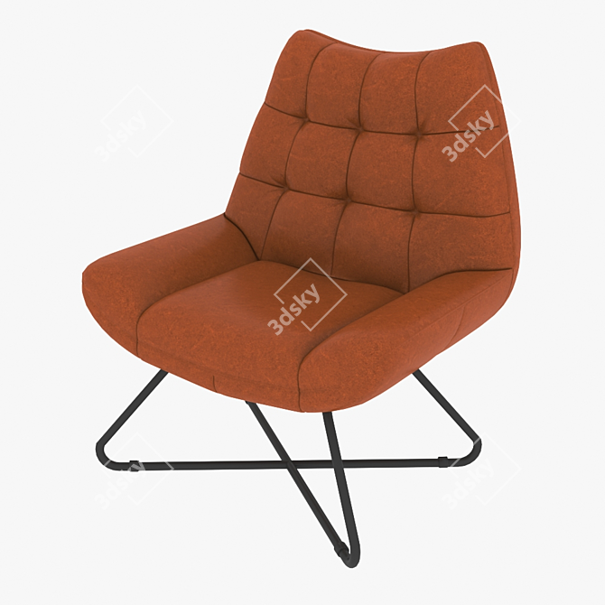 Elegant Seymour Leather Chair 3D model image 1