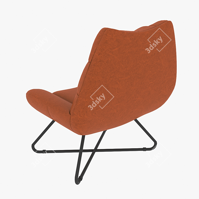 Elegant Seymour Leather Chair 3D model image 2