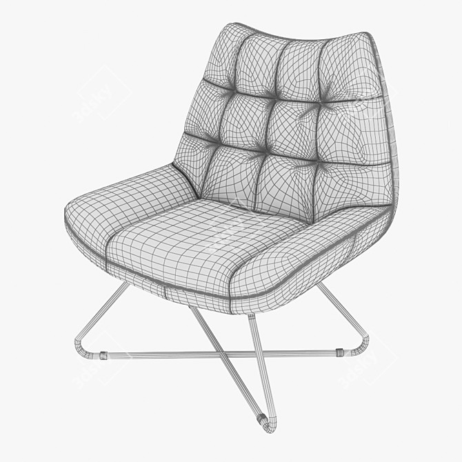 Elegant Seymour Leather Chair 3D model image 3